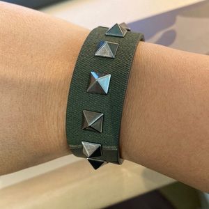 Valentino Camo Rockstud Leather Bracelet